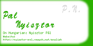 pal nyisztor business card